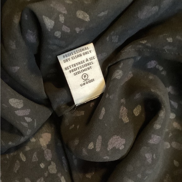 DVF Diane Von Furstenberg Silk Black Speckled Top Size Small - Picture 6 of 8
